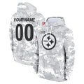 Choea Custom P.Steelers Arctic Camo Limited Salute to Service Pullover Hoodies Game Any Name & Numbers Stitched Jerseys