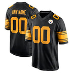 Choea Custom P.Steelers Black Color Rush Home Game Any Name & Numbers Stitched Jerseys