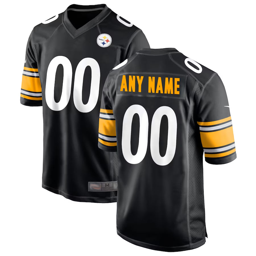 Choea Custom P.Steelers Black Home Game Stitched Jerseys