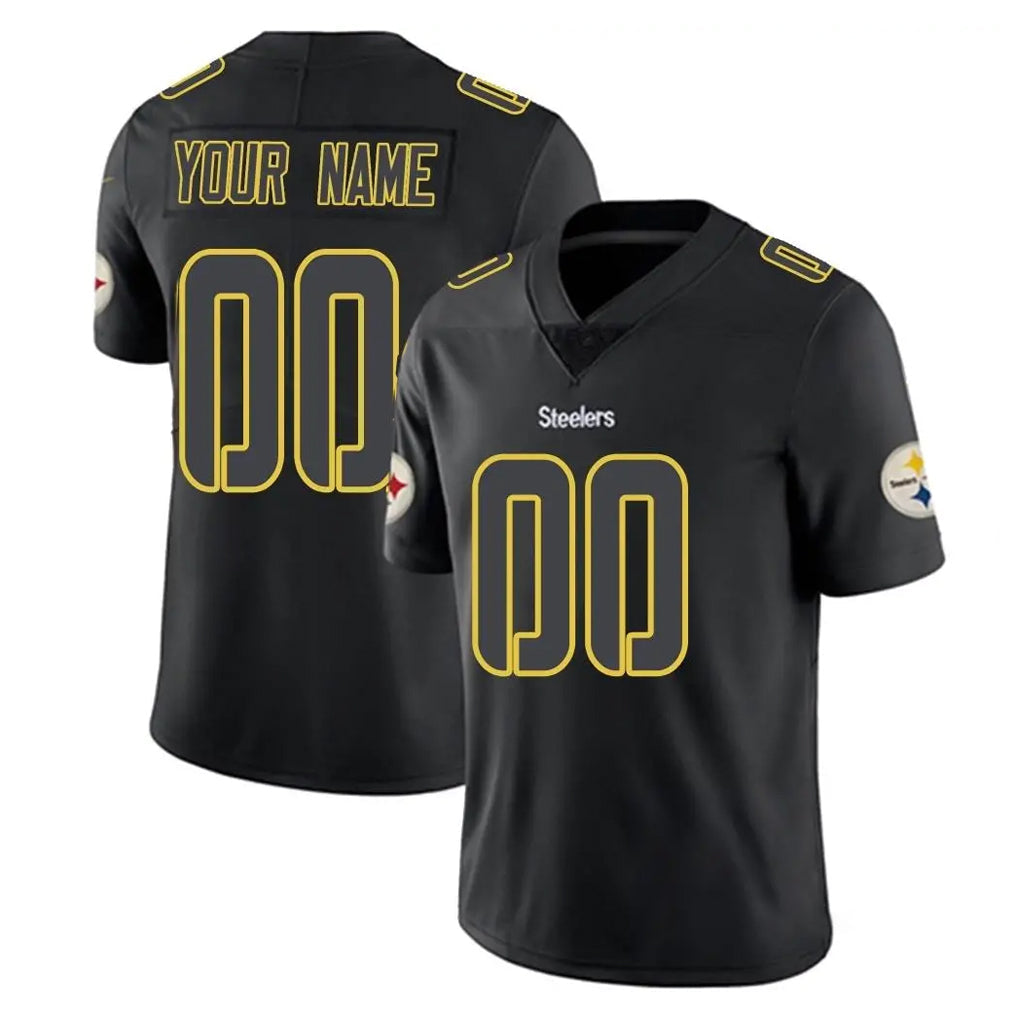 Choea Custom P.Steelers Black Impact Limited Home Game Any Name & Numbers Stitched Jerseys