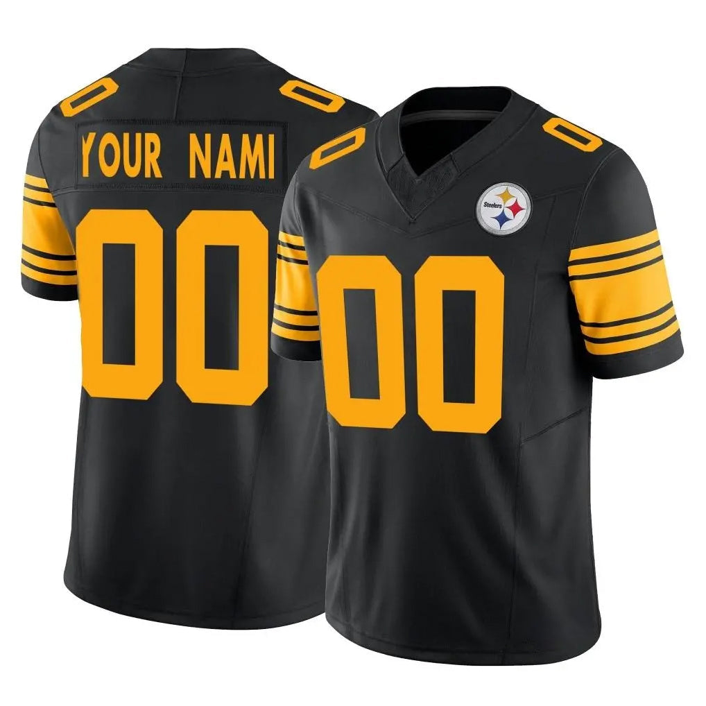 Choea Custom P.Steelers Black Limited 2nd Alternate Vapor F.U.S.E. Home Game Any Name & Numbers Stitched Jerseys