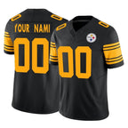 Choea Custom P.Steelers Black Limited 2nd Alternate Vapor F.U.S.E. Home Game Any Name & Numbers Stitched Jerseys