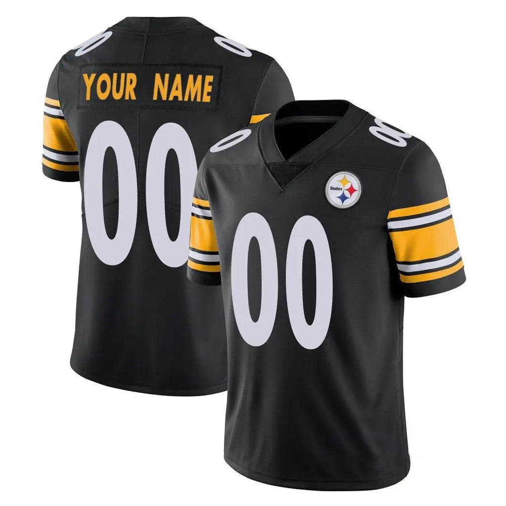 Choea Custom P.Steelers Black Limited Vapor Untouchable Home Game Any Name & Numbers Stitched Jerseys