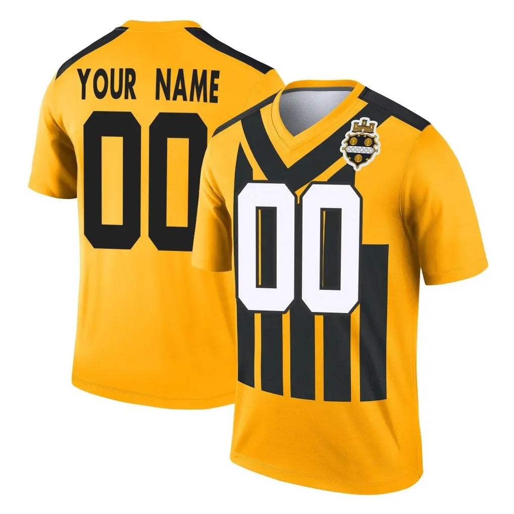Choea Custom P.Steelers Gold Legend Limited 1933 Throwback Performance Home Game Any Name & Numbers Stitched Jerseys