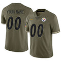 Choea Custom P.Steelers Salute To Service Limited Olive Stitched Jerseys