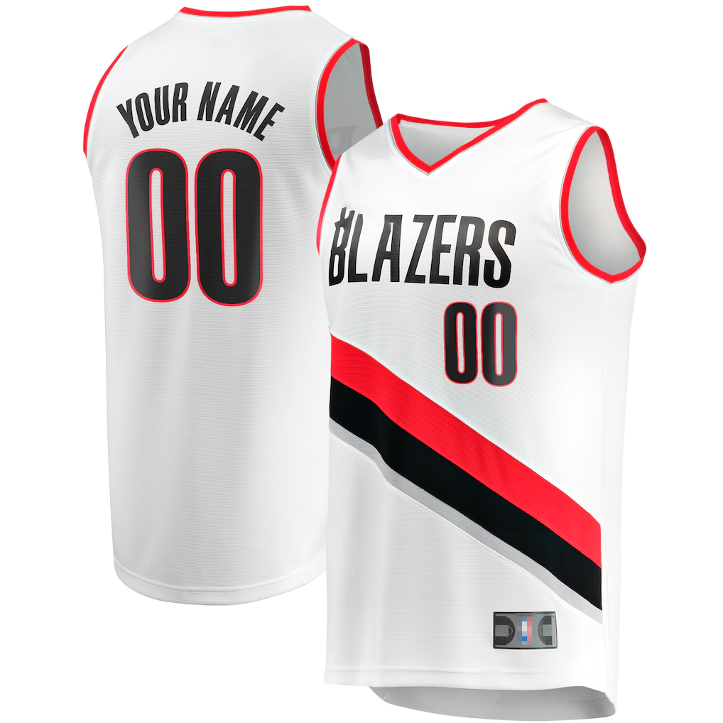 Choea Custom PT.Blazers Fanatics White Fast Break Replica Jerseys - Association Edition