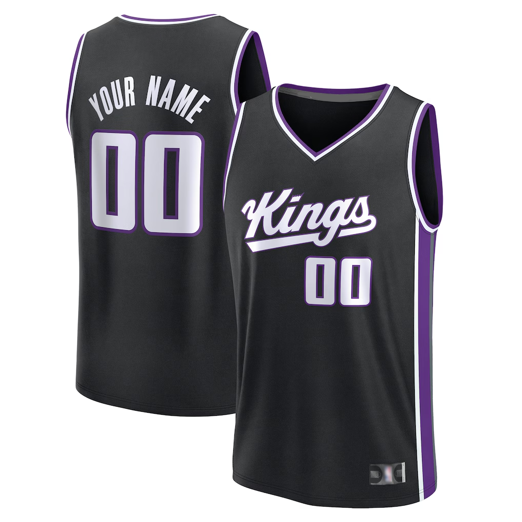 Choea Custom S.Kings Fanatics Black Fast Break Jerseys - Icon Edition
