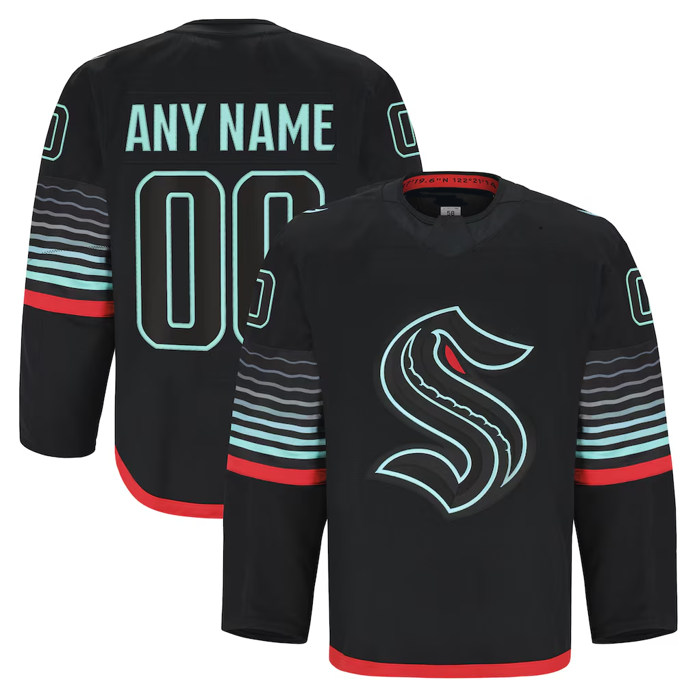 Choea Custom S.Kraken Black Alternate Authentic Pro Jerseys