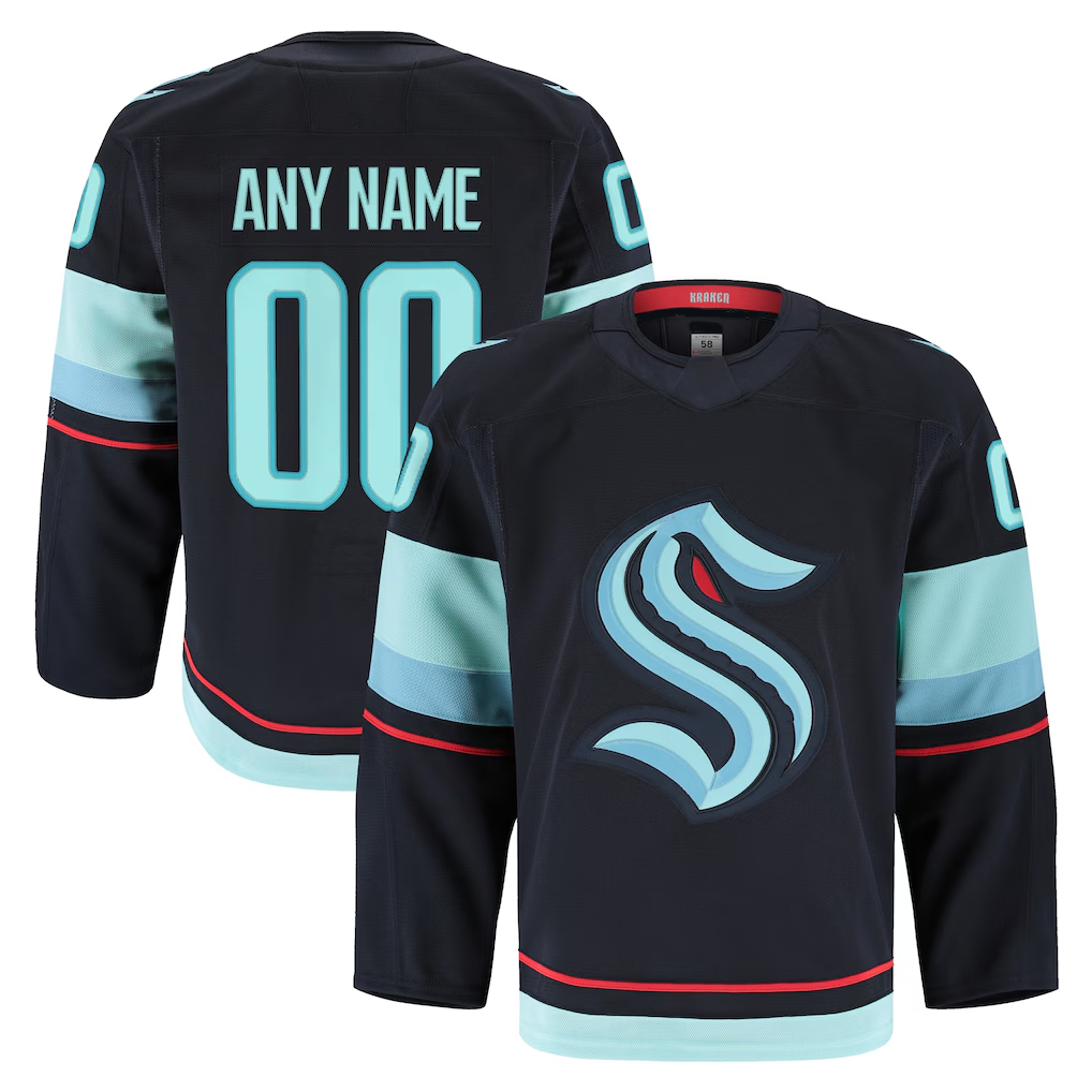 Choea Custom S.Kraken Navy Home Authentic Pro Jerseys