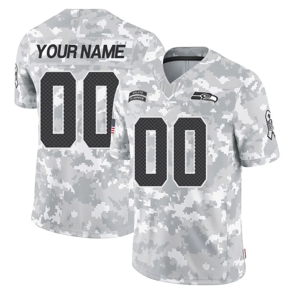 Choea Custom S.Seahawks Arctic Camo Limited Salute To Service Home Game Any Name & Numbers Stitched Jerseys