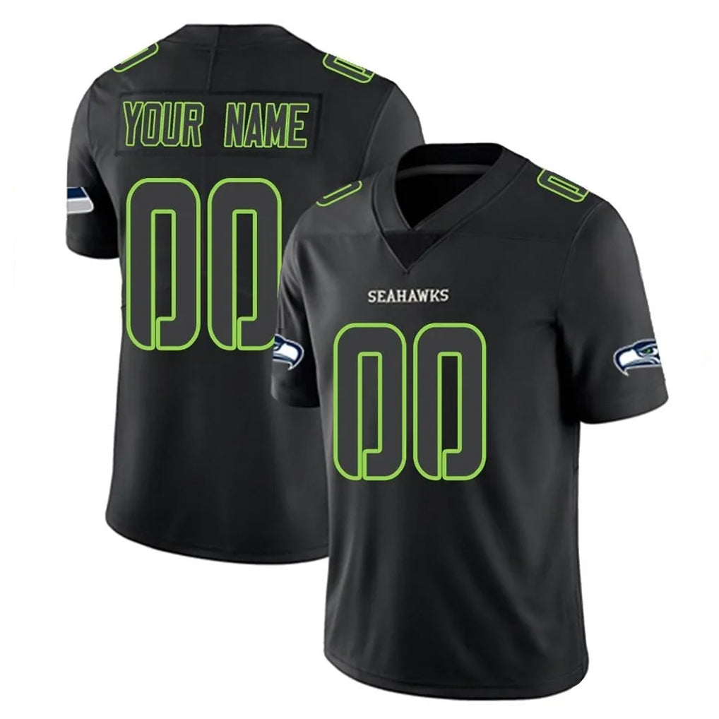 Choea Custom S.Seahawks Black Impact Limited Home Game Any Name & Numbers Stitched Jerseys