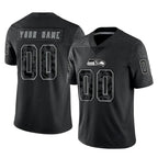 Choea Custom S.Seahawks Black Limited Reflective Home Game Any Name & Numbers Stitched Jerseys