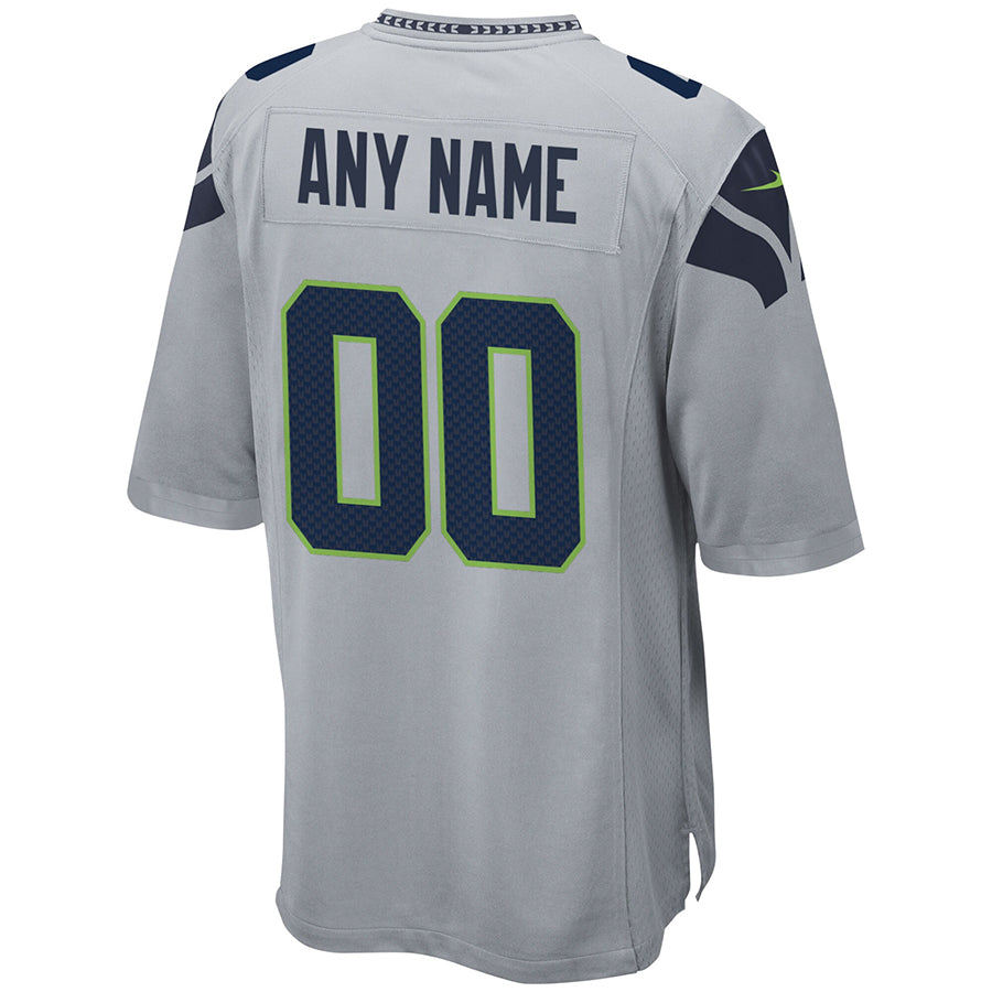 Choea Custom S.Seahawks Gray Alternate Game Stitched Jerseys