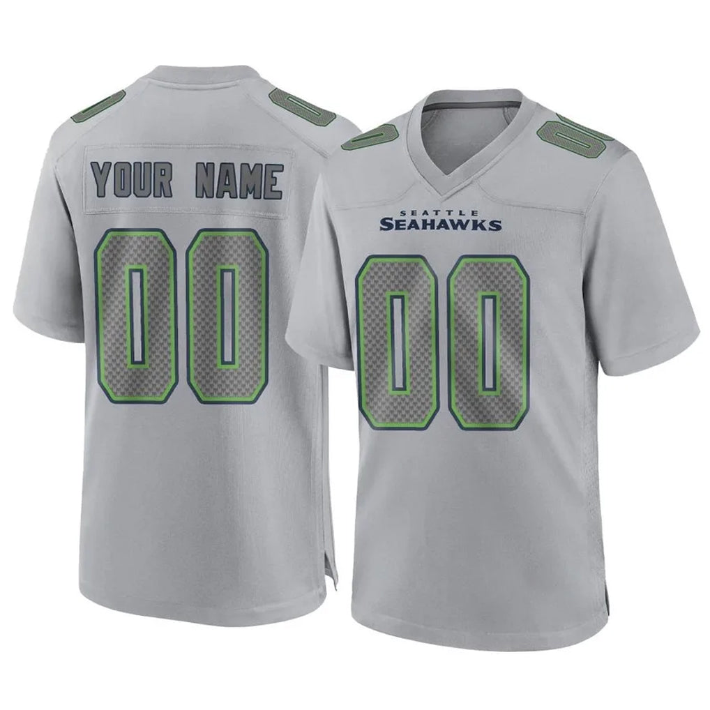 Choea Custom S.Seahawks Gray Atmosphere Fashion Home Game Any Name & Numbers Stitched Jerseys