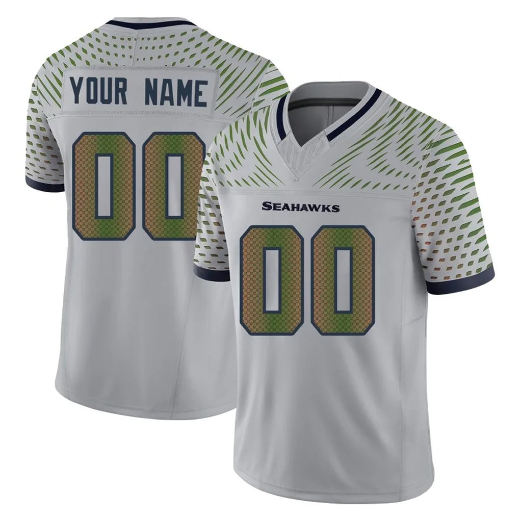 Choea Custom S.Seahawks Grey Limited 2025 Rivalries Collection Home Game Any Name & Numbers Stitched Jerseys