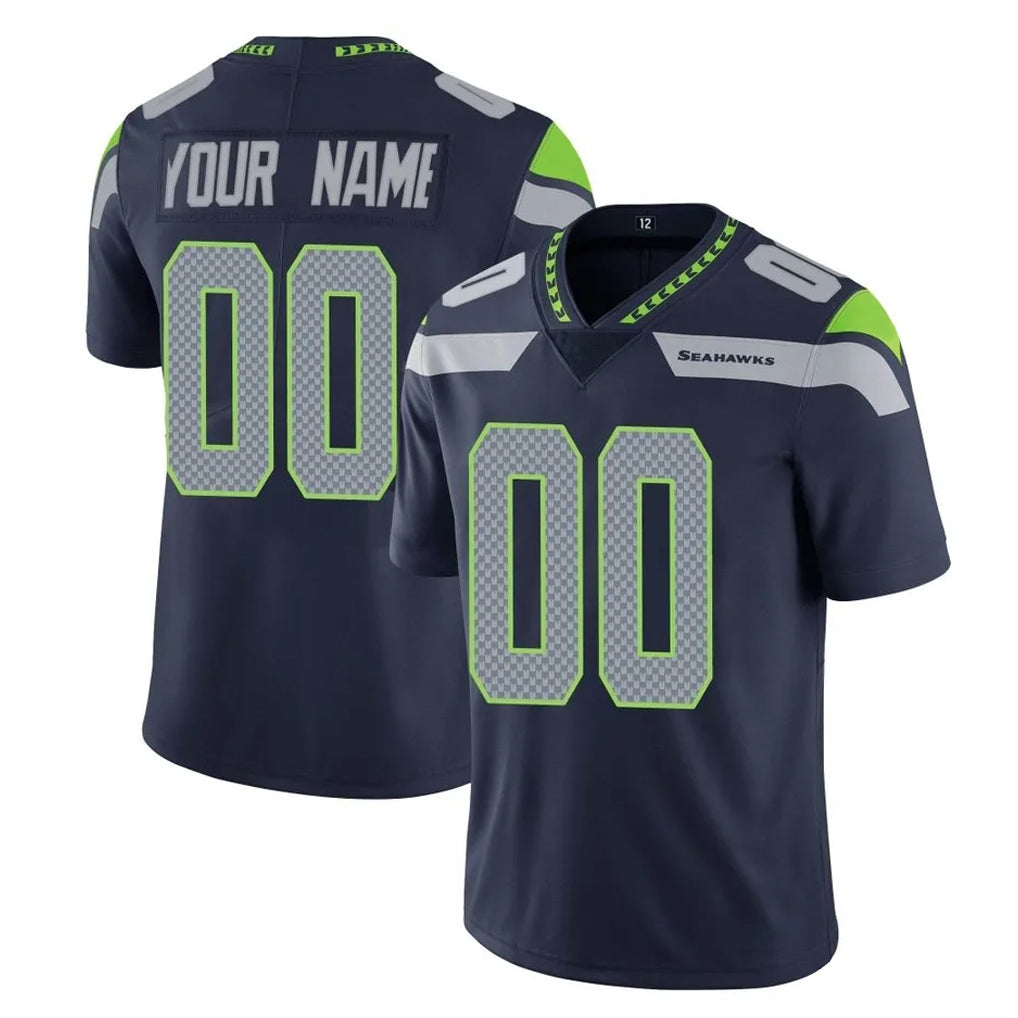 Choea Custom S.Seahawks Navy Limited Vapor Untouchable Home Game Any Name & Numbers Stitched Jerseys
