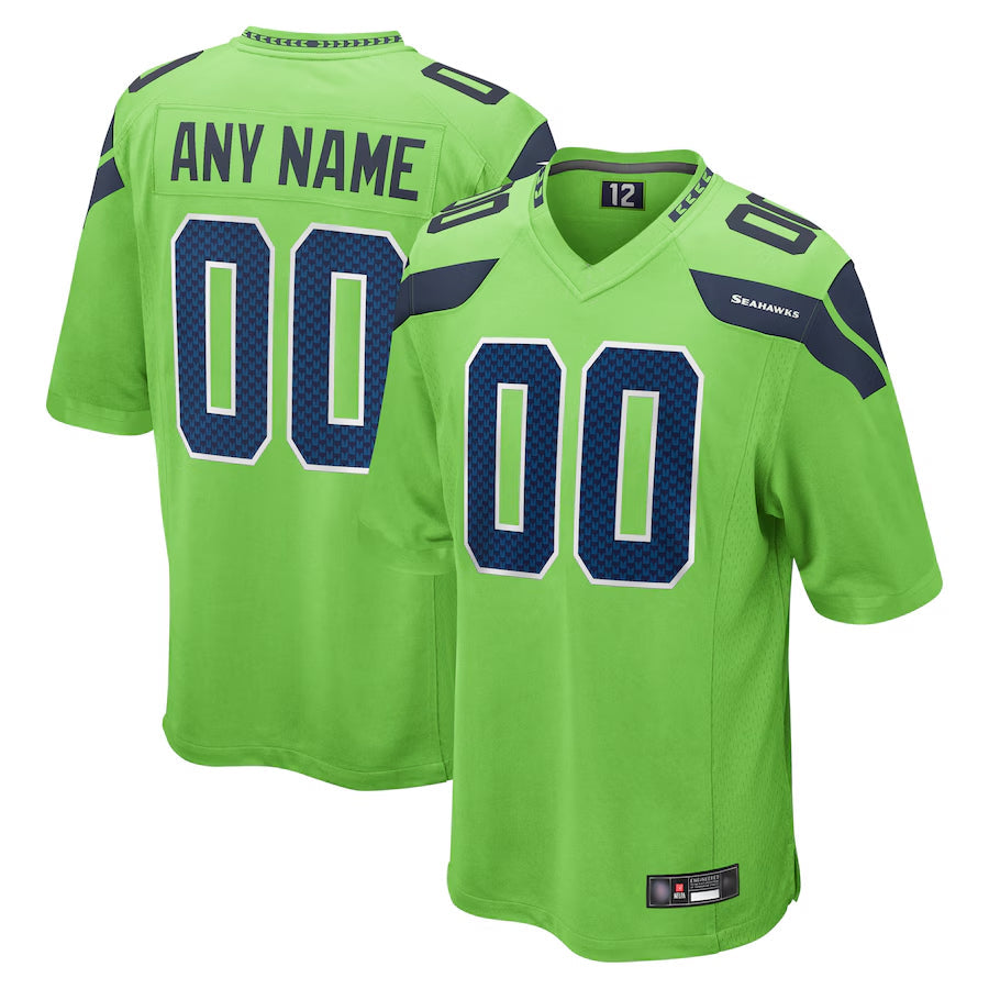 Choea Custom S.Seahawks Neon Green Alternate Game Stitched Jerseys