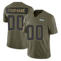 Choea Custom S.Seahawks Olive 2025 Salute To Service Limited Home Game Any Name & Numbers Stitched Jerseys