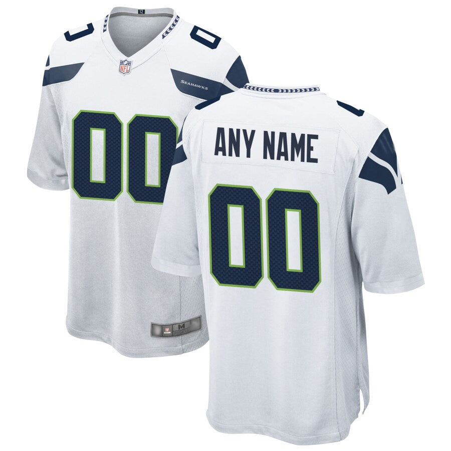 Choea Custom S.Seahawks White Home Game Stitched Jerseys