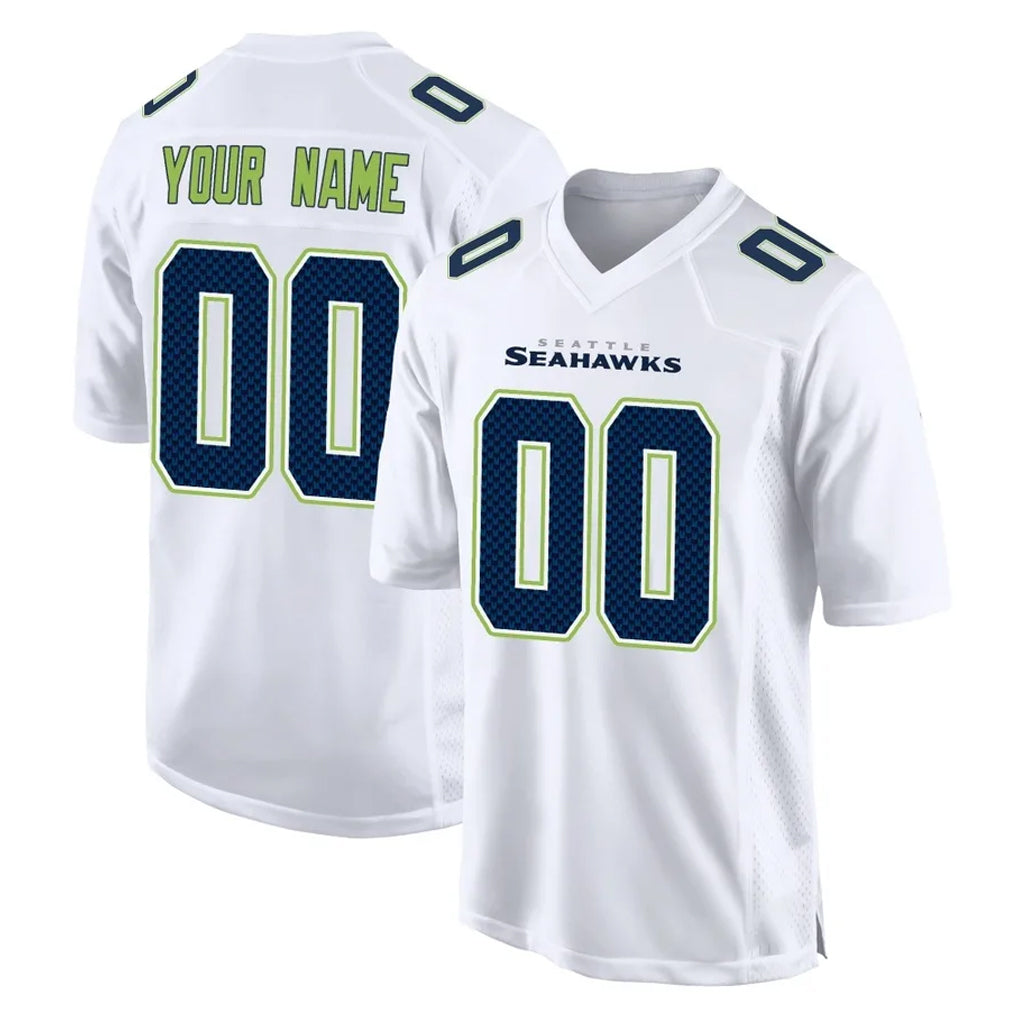 Choea Custom S.Seahawks White Tundra Fashion Home Game Any Name & Numbers Stitched Jerseys