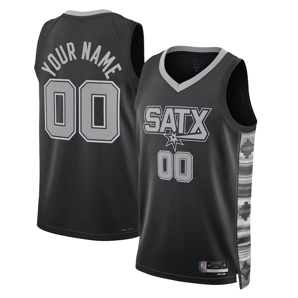 Choea Custom SA.Spurs Black 2022-2023 Swingman Jerseys - Statement Edition