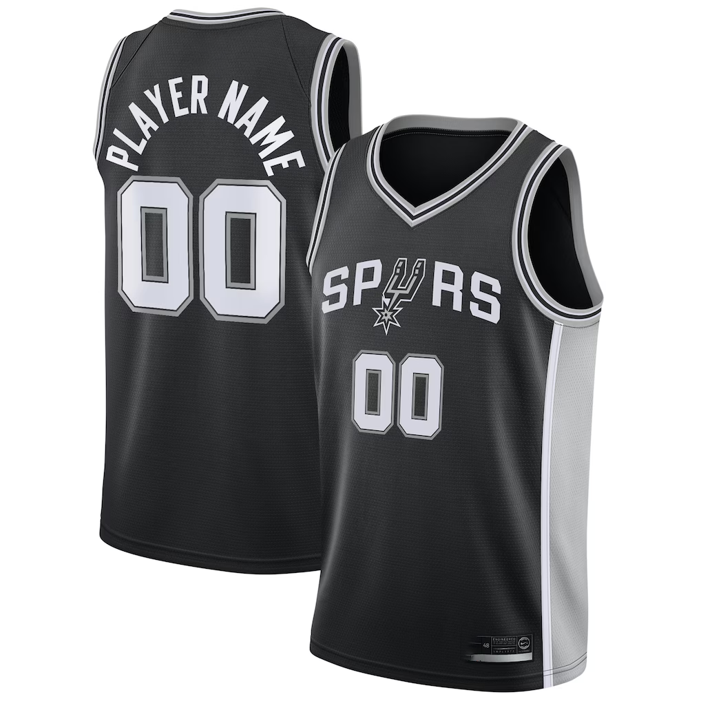 Choea Custom SA.Spurs Black Swingman Jerseys - Icon Edition