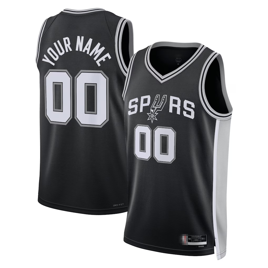 Choea Custom SA.Spurs Black Swingman Jerseys - Icon Edition