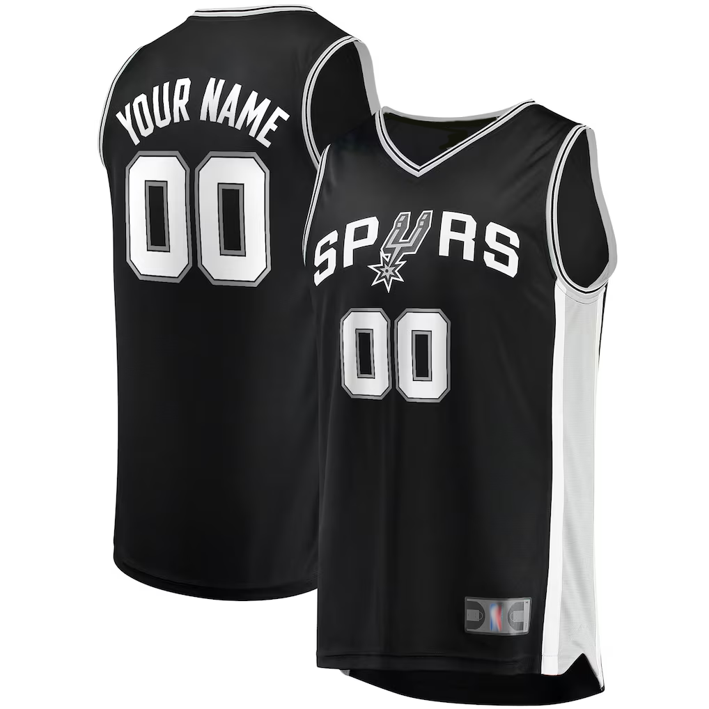 Choea Custom SA.Spurs Fanatics Black Fast Break Replica Jerseys - Icon Edition