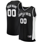 Choea Custom SA.Spurs Fanatics Black Fast Break Replica Jerseys - Icon Edition