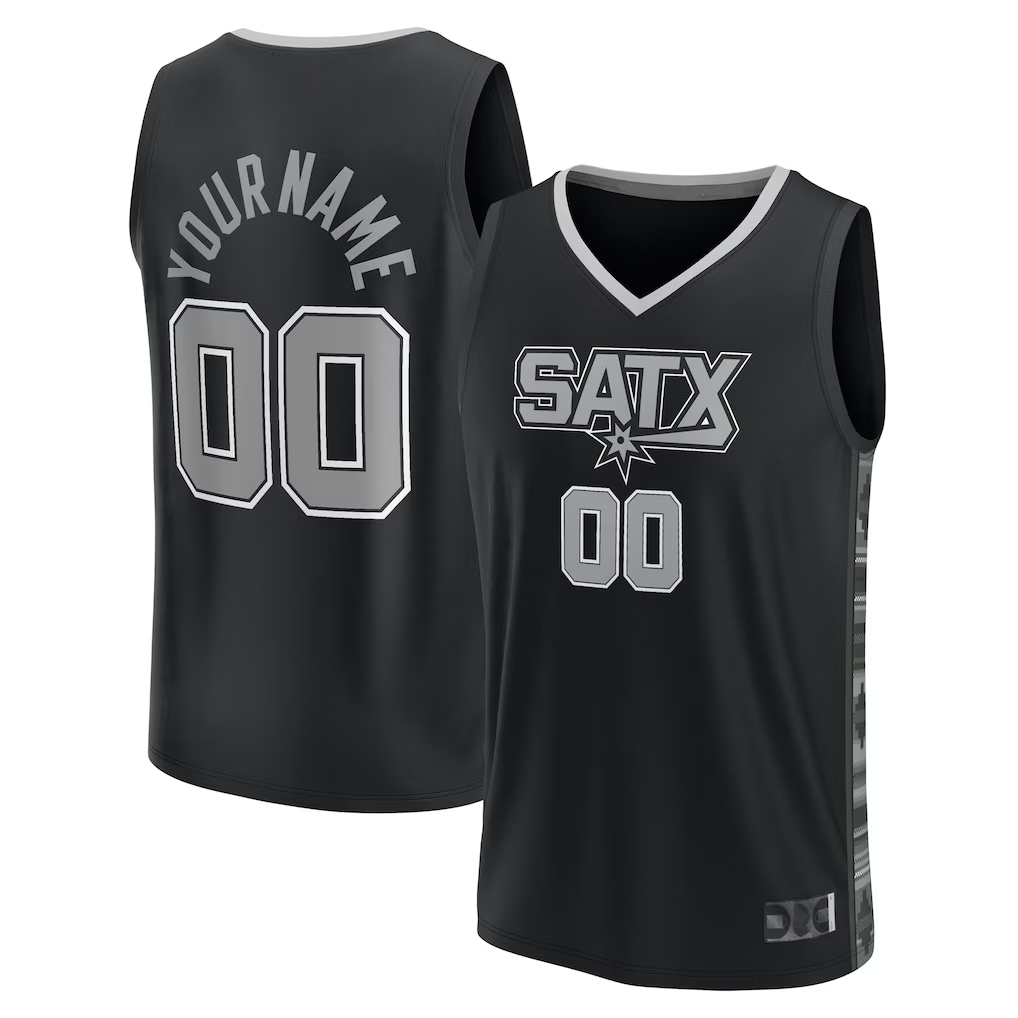 Choea Custom SA.Spurs Fanatics Black Fast Break Replica Jerseys - Statement Edition