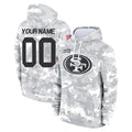 Choea Custom SF.49ers Arctic Camo Limited Salute to Service Pullover Hoodies Game Any Name & Numbers Stitched Jerseys
