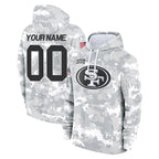 Choea Custom SF.49ers Arctic Camo Limited Salute to Service Pullover Hoodies Game Any Name & Numbers Stitched Jerseys