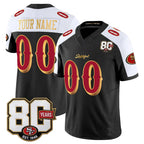 Choea Custom SF.49ers Black-White Limited 80th Rivalries Collection Home Game Any Name & Numbers Stitched Jerseys