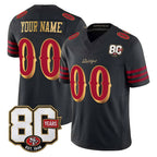 Choea Custom SF.49ers Black Limited 80th Rivalries Collection Home Game Any Name & Numbers Stitched Jerseys
