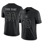 Choea Custom SF.49ers Black Limited Reflective Home Game Any Name & Numbers Stitched Jerseys