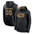 Choea Custom SF.49ers Black Salute to Service Sideline Performance Pullover Hoodies Home Game Any Name & Numbers Stitched Jerseys