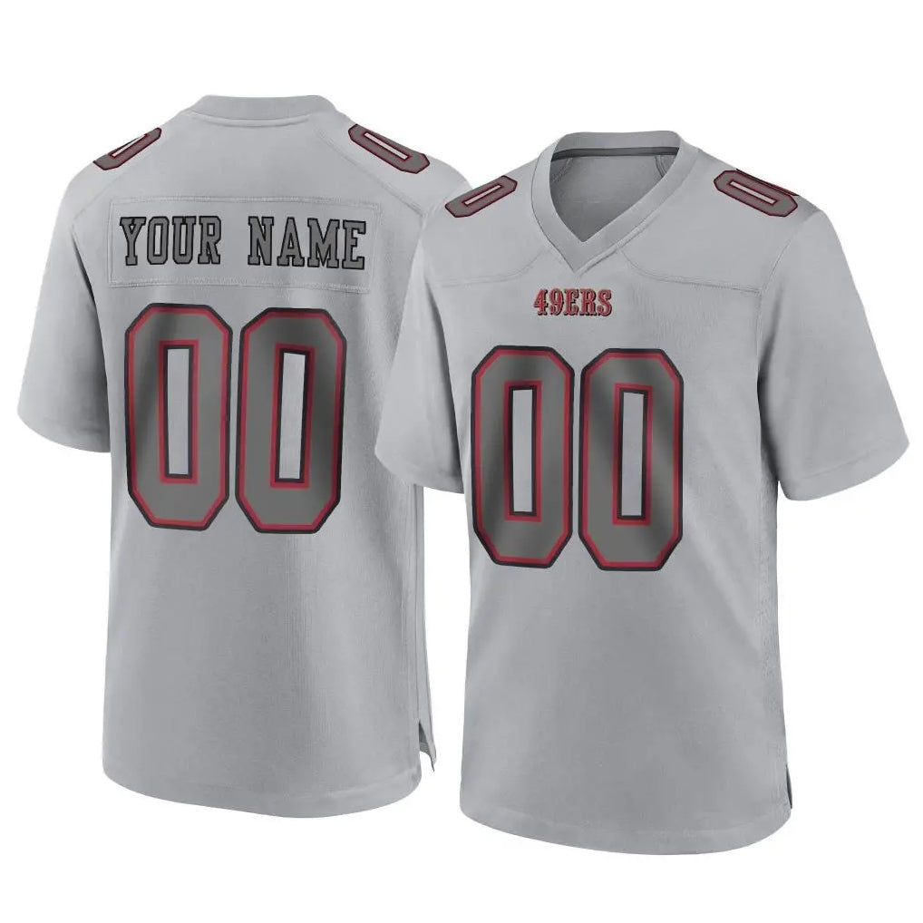 Choea Custom SF.49ers Gray Atmosphere Fashion Home Game Any Name & Numbers Stitched Jerseys