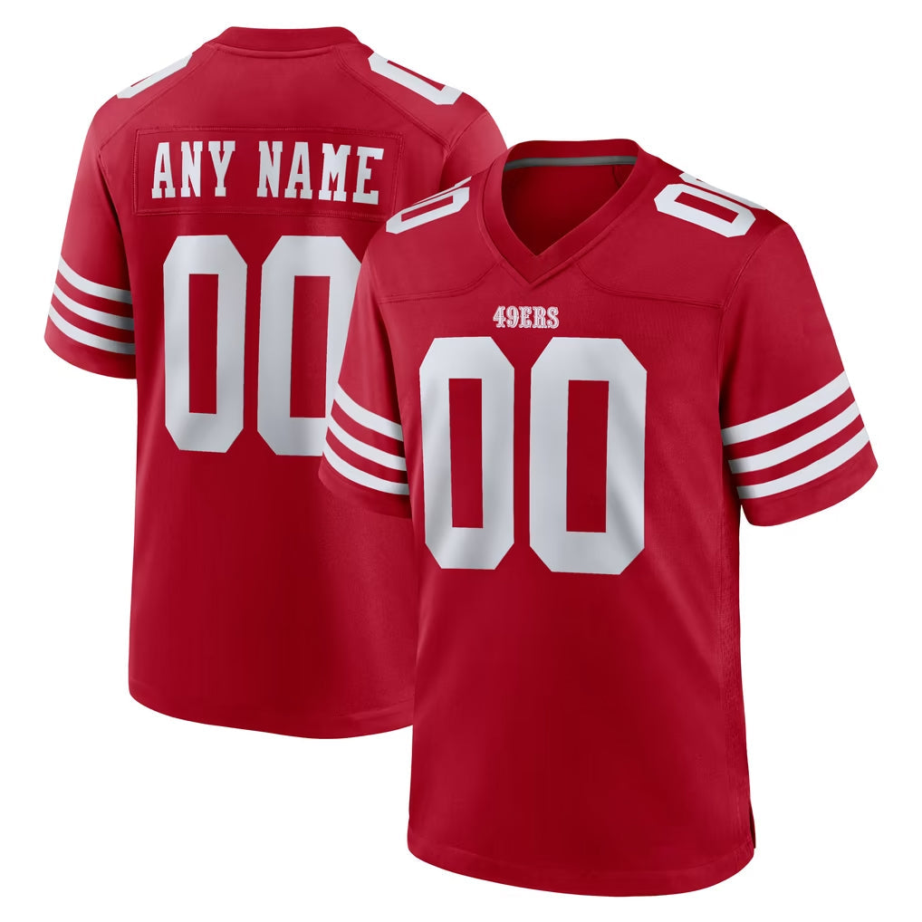 Choea Custom SF.49ers Red Game Home Any Name & Numbers Stitched Jerseys