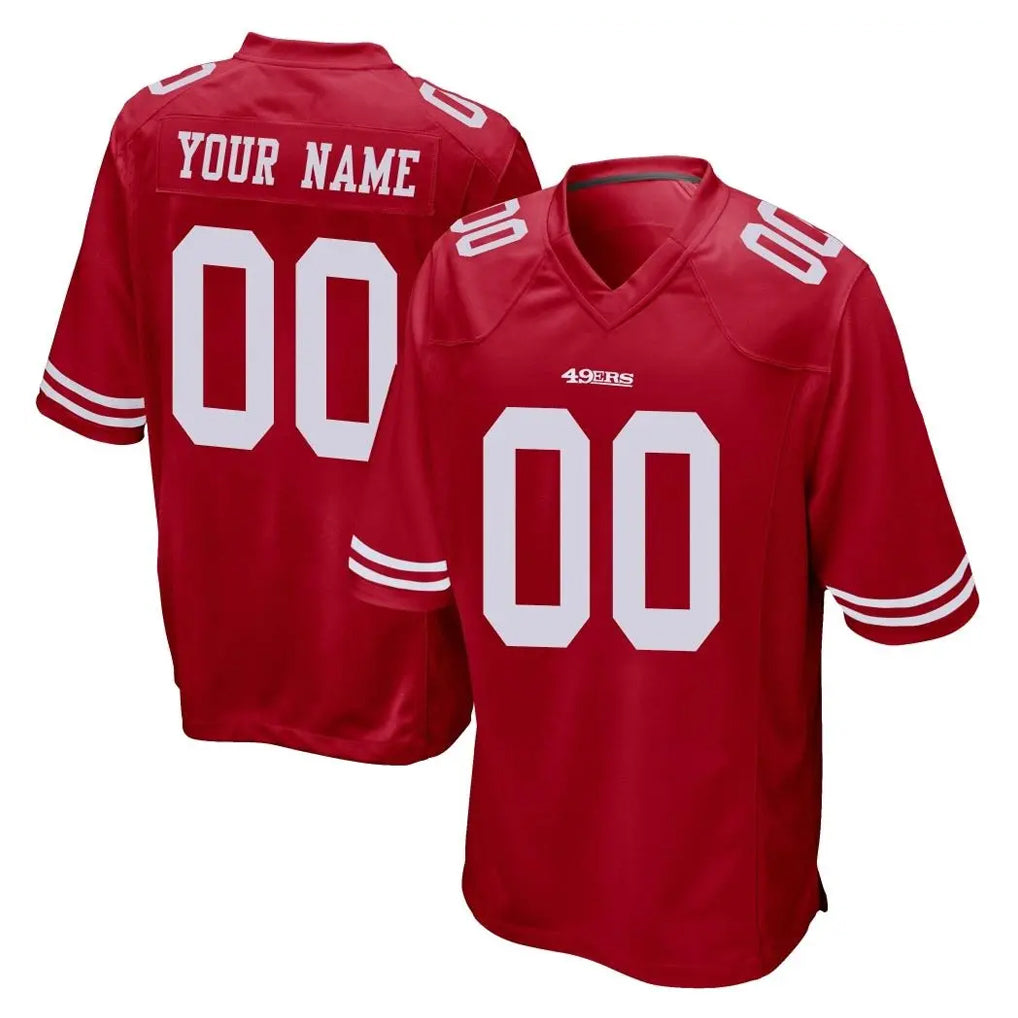 Choea Custom SF.49ers Red Home Game Any Name & Numbers Stitched Jerseys
