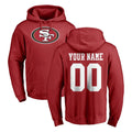 Choea Custom SF.49ers Red LOGO Pullover Hoodies Home Game Any Name & Numbers Stitched Jerseys
