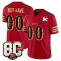 Choea Custom SF.49ers Red Limited 80th Rivalries Collection Home Game Any Name & Numbers Stitched Jerseys
