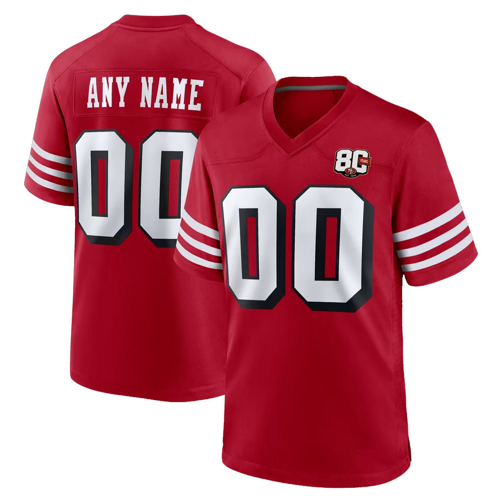 Choea Custom SF.49ers Red Limited Alternate 80th Vapor Home Game Any Name & Numbers Stitched Jerseys