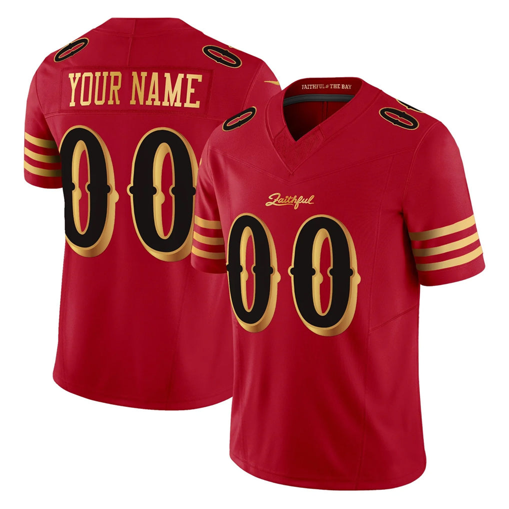 Choea Custom SF.49ers Red Rivalries Vapor Limited Home Game Any Name & Numbers Stitched Jerseys
