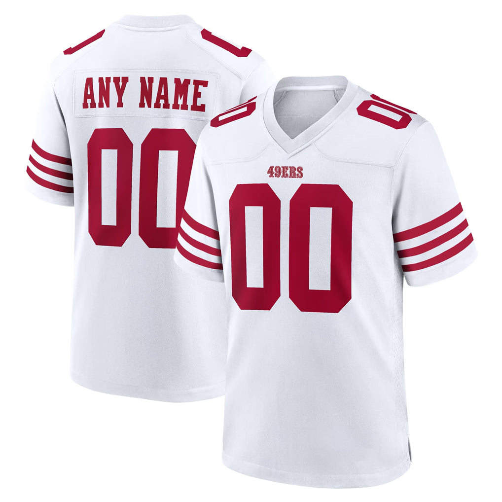 Choea Custom SF.49ers White Game Home Any Name & Numbers Stitched Jerseys