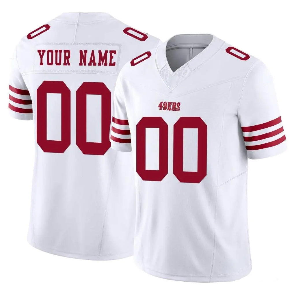 Choea Custom SF.49ers White Limited Vapor F.U.S.E. Home Game Any Name & Numbers Stitched Jerseys