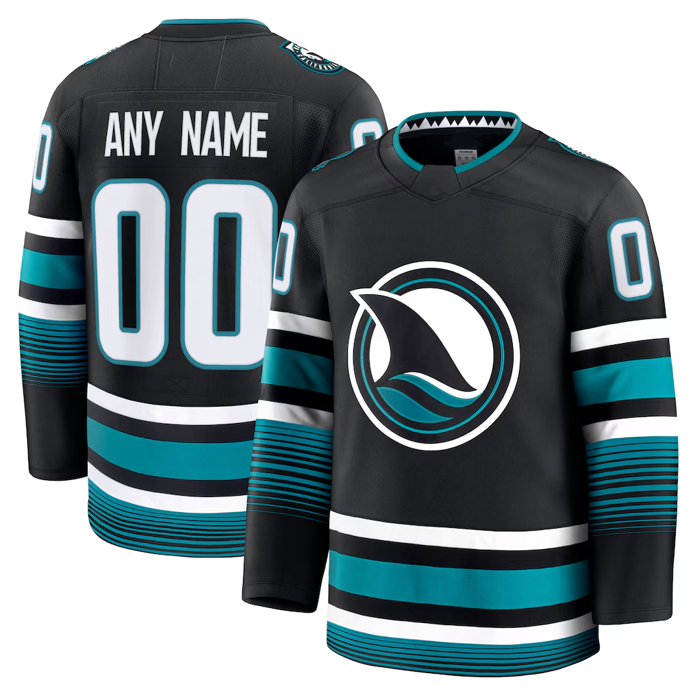 Choea Custom S.Jose Sharks Black Alternate Premium Jerseys