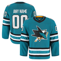 Choea Custom S.Jose Sharks Teal Home Authentic Pro Jerseys