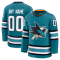 Choea Custom S.Jose Sharks Teal Home Premium Jerseys