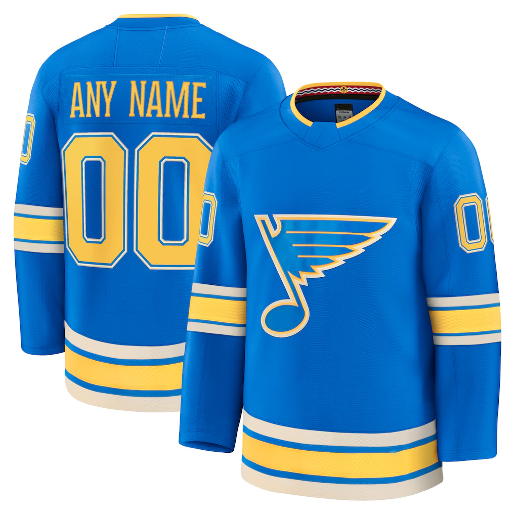 Choea Custom St.L.Blues Blue Alternate Premium Jerseys