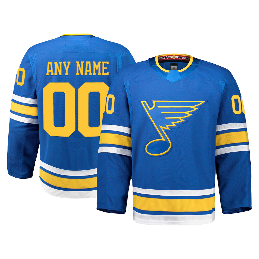 Choea Custom St.L.Blues Blue Home Authentic Pro Jerseys